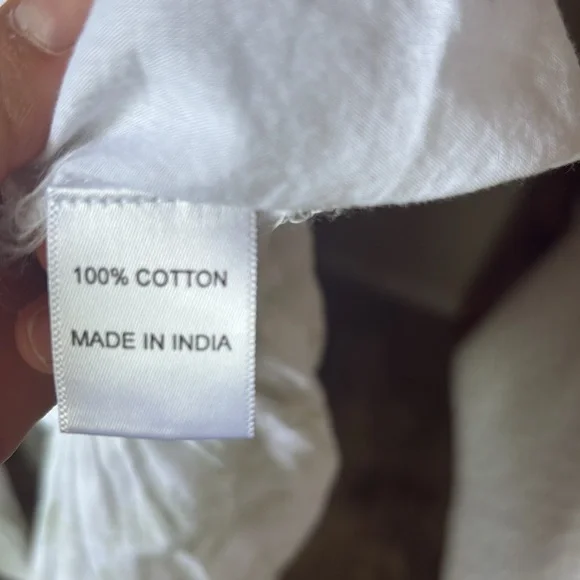 Valencia Dress White and Green Ivy City Dress 100% Cotton Spring - Picture 5 of 6